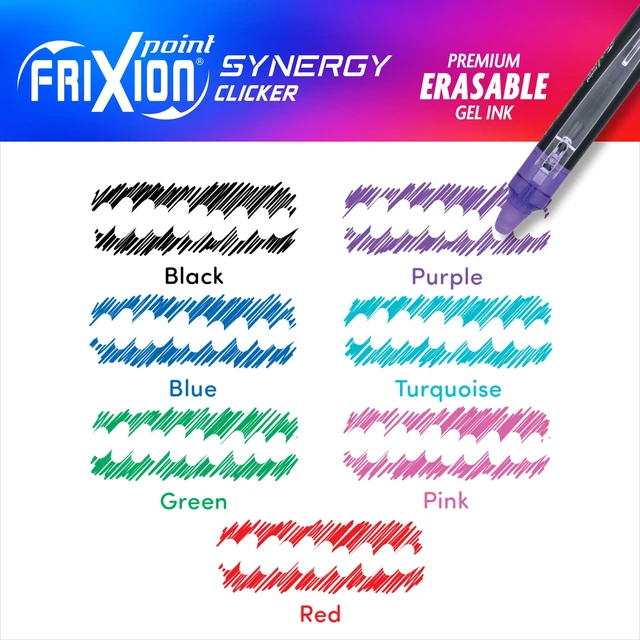 Alt view image 5 of 7 - FriXion Synergy Clicker Erasable, Pack of 7, Assorted Colors
