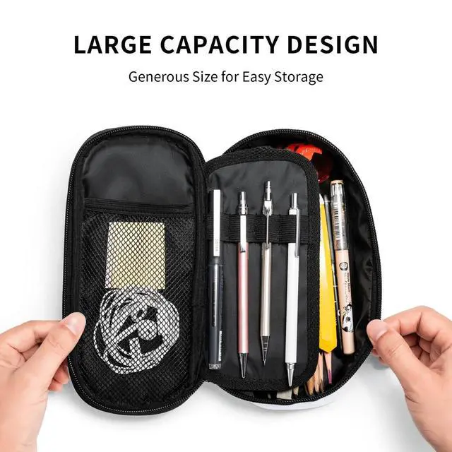 Alt view image 4 of 7 - Magic Goth Gothic Skull Spooky Gray Purple Pencil Case Big Capacity Storage Pencil Pouch Stationery Bags With Zipper Portable Pen Holder Box Organizer For Boys Student College School Office Supplies