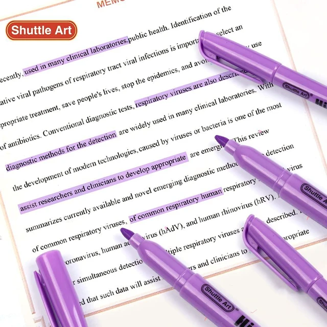 Alt view image 4 of 7 - Highlighters, 30 Pack Purple Highlighter Pen Bright Colors, Chisel Tip Dry-Quickly Non-Toxic Highlighter Markers for Adults Teachers Students Highlighting in Home School Office