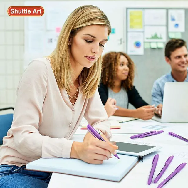 Alt view image 6 of 7 - Highlighters, 30 Pack Purple Highlighter Pen Bright Colors, Chisel Tip Dry-Quickly Non-Toxic Highlighter Markers for Adults Teachers Students Highlighting in Home School Office
