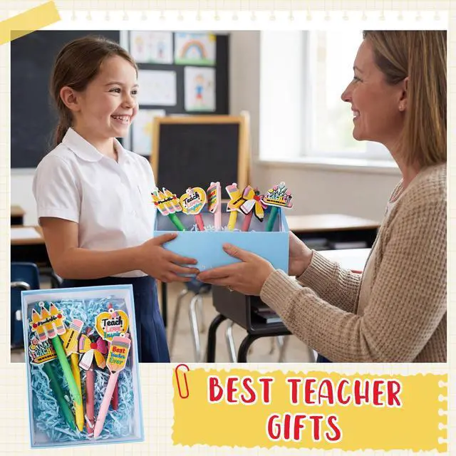 Alt view image 4 of 7 - 18 Pcs Teach Appreciation Week Gift Teachers Pens Bulk Funny Cute Teacher Ballpoint Pens for Thank You Teach Party Favors Student School Office Supplies
