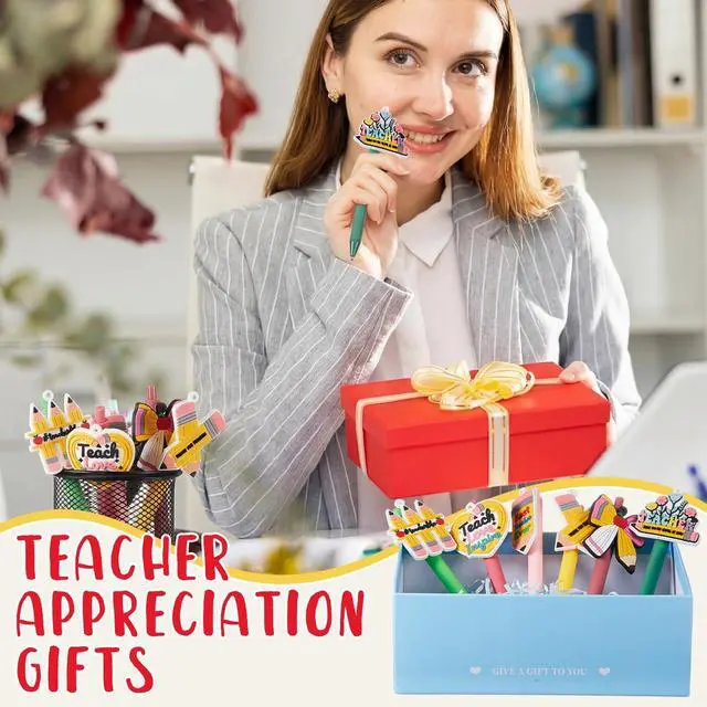Alt view image 5 of 7 - 18 Pcs Teach Appreciation Week Gift Teachers Pens Bulk Funny Cute Teacher Ballpoint Pens for Thank You Teach Party Favors Student School Office Supplies
