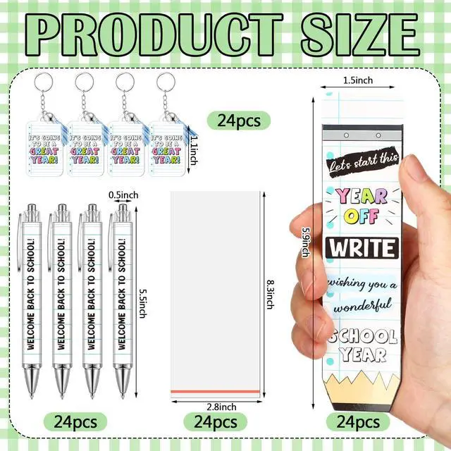 Alt view image 3 of 6 - 30 Set Back to School Students Gift, Notebook Themed Pens Keychains | Bulk Classroom Rewards, Ballpoint Pens Keychains with Cards, First Day of School Favor, Teacher Party Supplies, Student Gifts