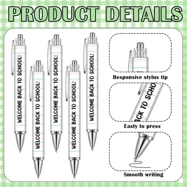Alt view image 4 of 6 - 30 Set Back to School Students Gift, Notebook Themed Pens Keychains | Bulk Classroom Rewards, Ballpoint Pens Keychains with Cards, First Day of School Favor, Teacher Party Supplies, Student Gifts
