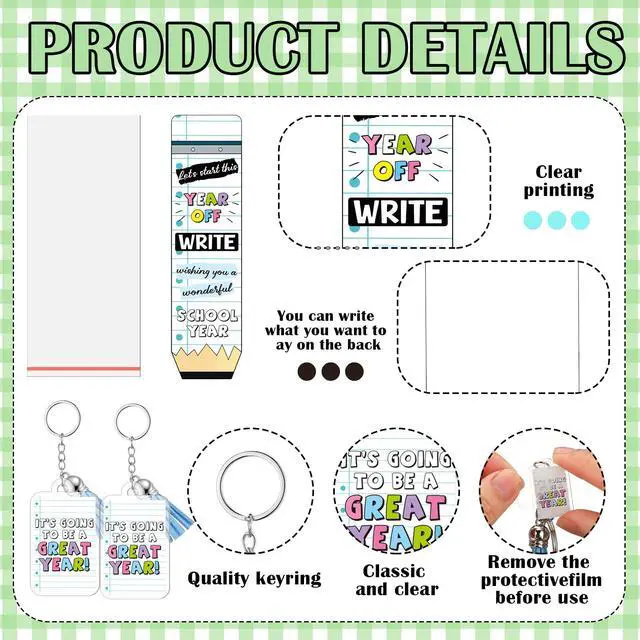 Alt view image 5 of 6 - 30 Set Back to School Students Gift, Notebook Themed Pens Keychains | Bulk Classroom Rewards, Ballpoint Pens Keychains with Cards, First Day of School Favor, Teacher Party Supplies, Student Gifts