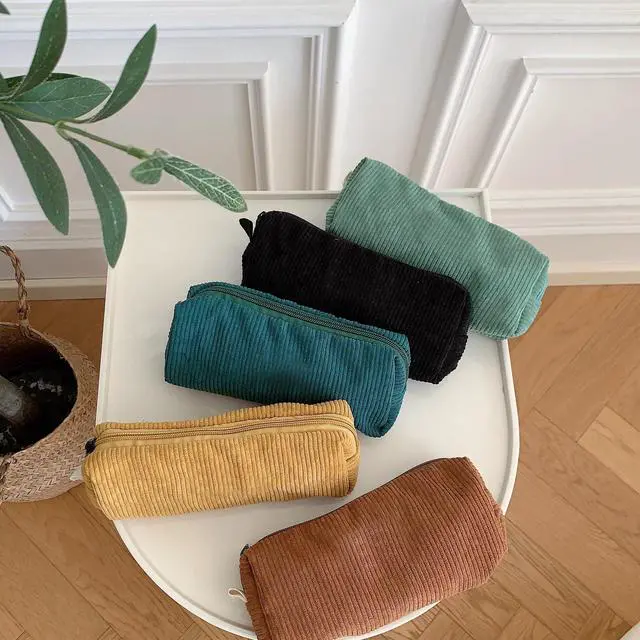 Alt view image 6 of 7 - Cute Pencil Case Aesthetic Student Pencil Pouch Coin Pen Pouch Cosmetic Bag Office Stationery Organizer For Kids Teen School (Green)