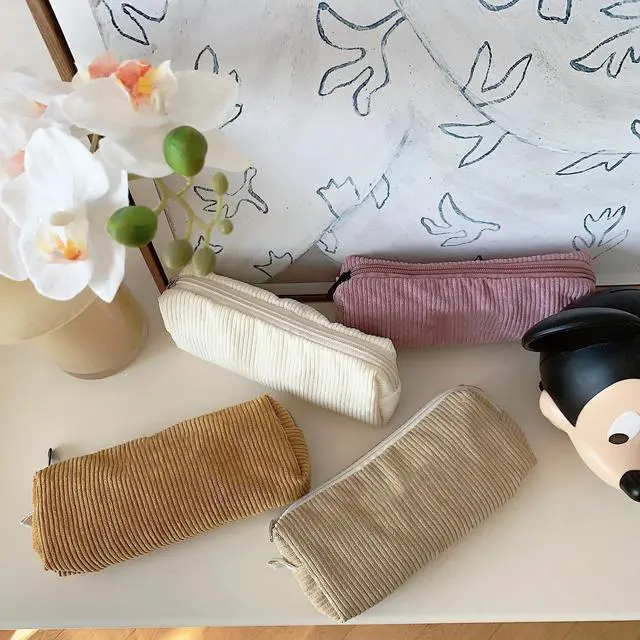 Alt view image 7 of 7 - Cute Pencil Case Aesthetic Student Pencil Pouch Coin Pen Pouch Cosmetic Bag Office Stationery Organizer For Kids Teen School (Green)