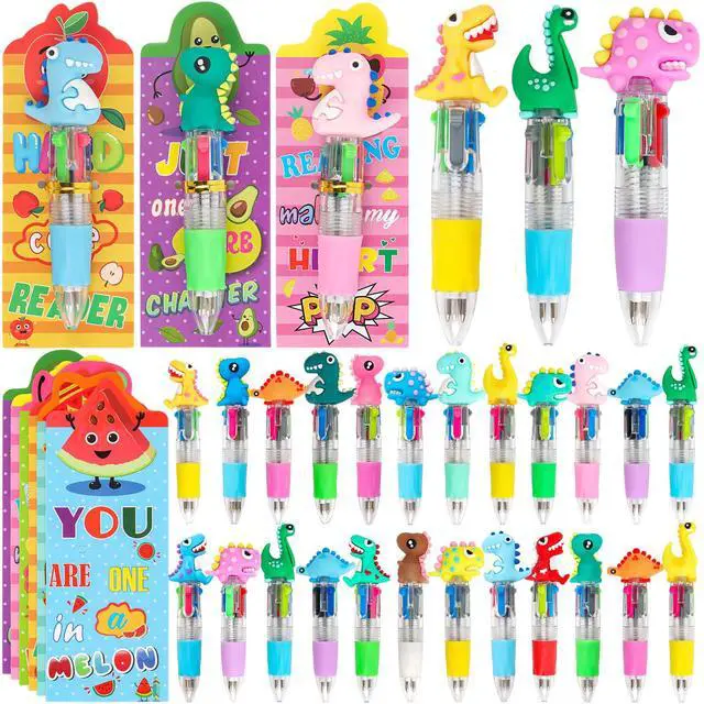 Main image of Classroom Gifts for Students 24 Pack, Mini Multicolor Pens Bookmarks Bulk | Cute Pens Bulk for Party Favors Goodie Bags Birthday, Classroom Birthday Gifts, Classroom Gifts Prizes Rewards