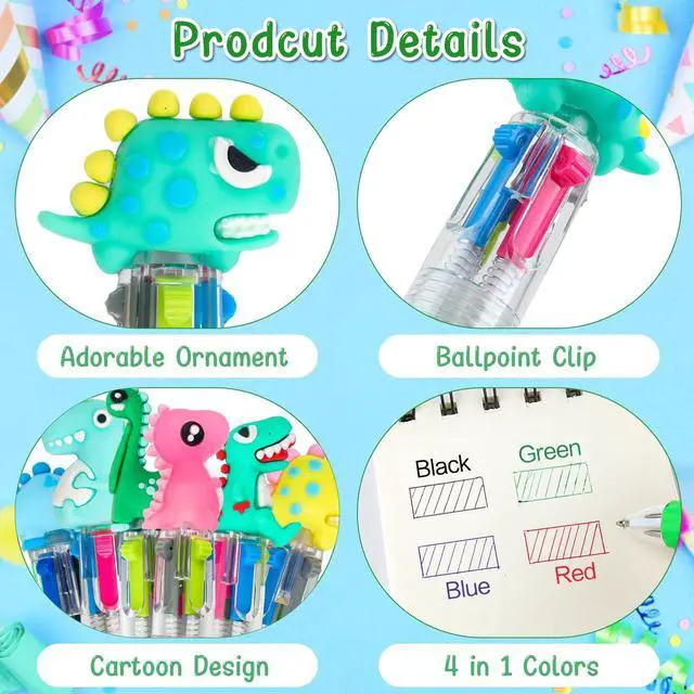 Alt view image 3 of 7 - Classroom Gifts for Students 24 Pack, Mini Multicolor Pens Bookmarks Bulk | Cute Pens Bulk for Party Favors Goodie Bags Birthday, Classroom Birthday Gifts, Classroom Gifts Prizes Rewards