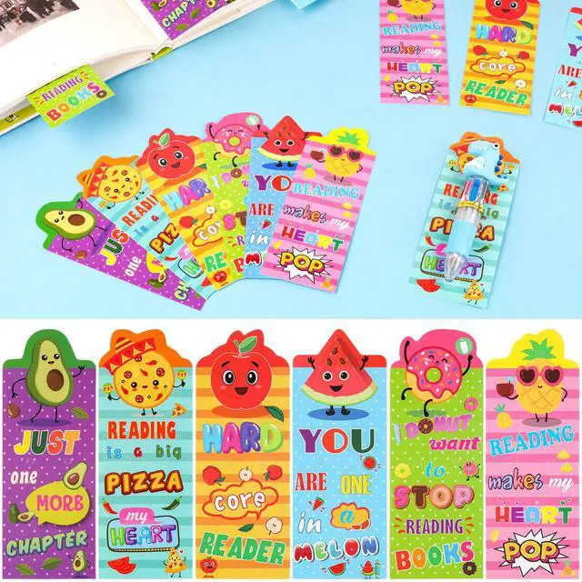 Alt view image 4 of 7 - Classroom Gifts for Students 24 Pack, Mini Multicolor Pens Bookmarks Bulk | Cute Pens Bulk for Party Favors Goodie Bags Birthday, Classroom Birthday Gifts, Classroom Gifts Prizes Rewards