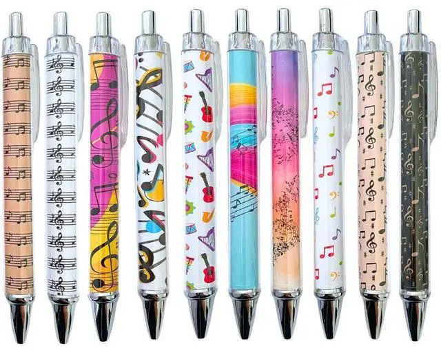 Main image of Music Pens 10 PC Unique Musical Party Favor Teacher Gift Romantic Themed Office Supplies Classroom Piano Enthusiasts Musician Cool Stationery Artistic Vibes Bulk Perfect for Student Journals