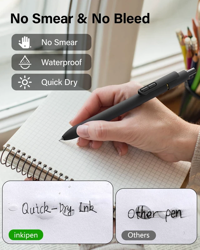 Alt view image 3 of 7 - 16 Pcs Gel Pens Black Ink, Fine Point(0.5mm),with Fidget Clip Stress Relief, Quick-Drying Smooth Writing,School and Office Supplies(black white)