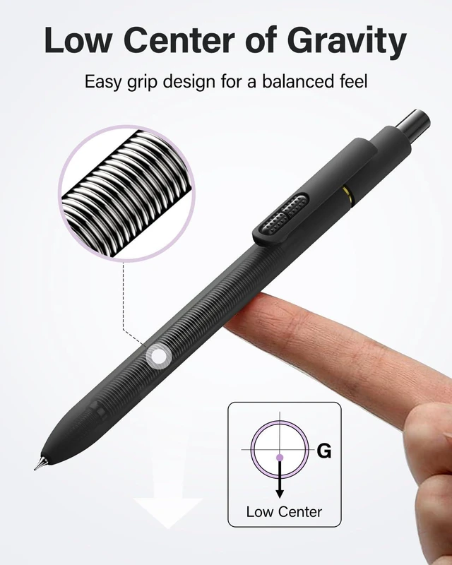 Alt view image 6 of 7 - 16 Pcs Gel Pens Black Ink, Fine Point(0.5mm),with Fidget Clip Stress Relief, Quick-Drying Smooth Writing,School and Office Supplies(black white)