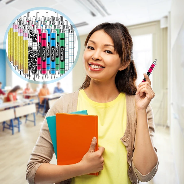 Alt view image 5 of 6 - 24 Pcs Teacher Pens Back to School Gifts Bulk Classroom Supplies First Day of School Gift for Teacher Student Welcome Back to Classroom Preschool Kindergarten Staff Must Have Stationery
