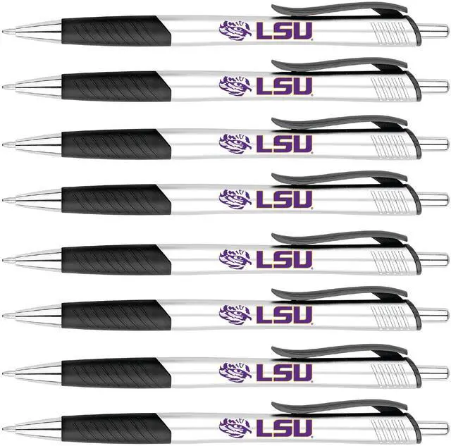 Main image of LSU Silver Barrel Grip Pen 8 Pack (2813)
