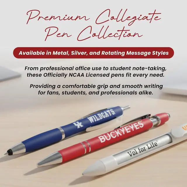 Alt view image 4 of 7 - LSU Silver Barrel Grip Pen 8 Pack (2813)