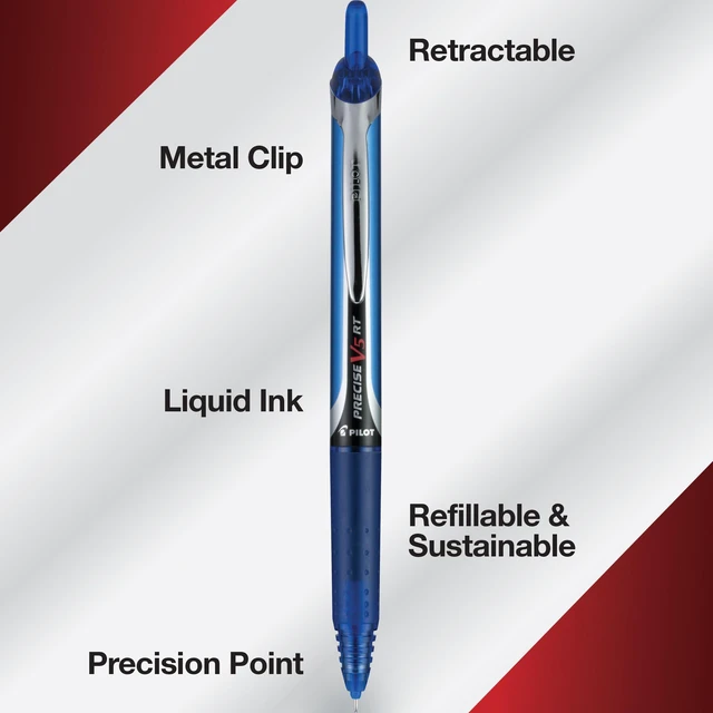 Alt view image 4 of 6 - Precise V5 RT Rolling Ball Pens, 0.5 mm, Assorted, Pack of 7