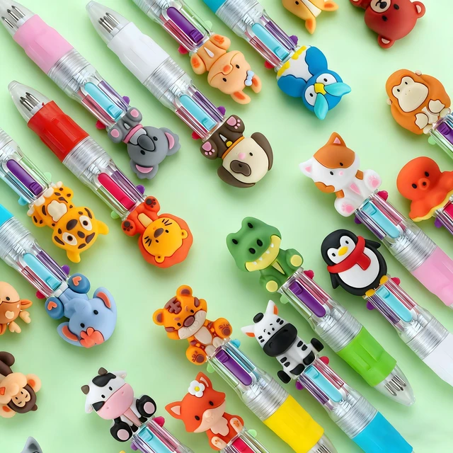 Alt view image 3 of 7 - 24PCS Animal 4-in-1 Multicolor Pens, Cute Pens for Kids Party Gifts Mini Ballpoint Pens, Fun Birthday Party Favors, Classroom Supplies, Kawaii Cute Gifts, Bulk Pens for Boys & Girls