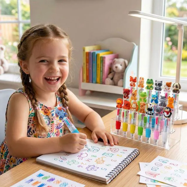 Alt view image 6 of 7 - 24PCS Animal 4-in-1 Multicolor Pens, Cute Pens for Kids Party Gifts Mini Ballpoint Pens, Fun Birthday Party Favors, Classroom Supplies, Kawaii Cute Gifts, Bulk Pens for Boys & Girls