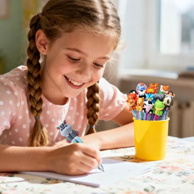 Alt view image 7 of 7 - 24PCS Animal 4-in-1 Multicolor Pens, Cute Pens for Kids Party Gifts Mini Ballpoint Pens, Fun Birthday Party Favors, Classroom Supplies, Kawaii Cute Gifts, Bulk Pens for Boys & Girls