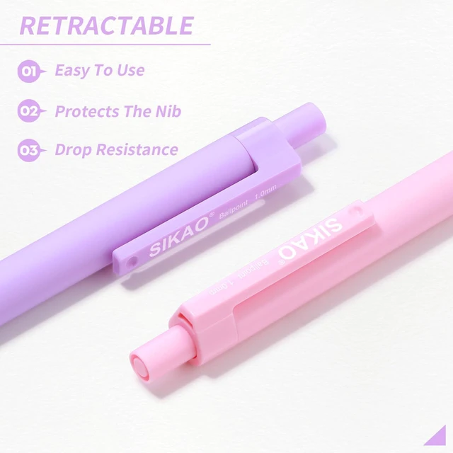 Alt view image 4 of 7 - Pens Bulk, 60 Pack Retractable Ballpoint Pens Black Ink (Pastel) 1.0mm Smooth Writing Clear Lines No-Smear, Cute Retractable Click Pens for School & Office, Gifts for Women Student, Teacher
