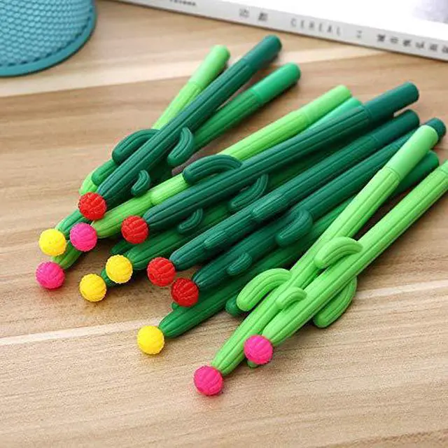 Alt view image 2 of 6 - 30-Pack Cactus Shaped Gel Pens | 0.5mm black gel ink, rollerball tip, for school, home, office
