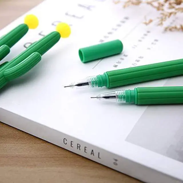 Alt view image 3 of 6 - 30-Pack Cactus Shaped Gel Pens | 0.5mm black gel ink, rollerball tip, for school, home, office