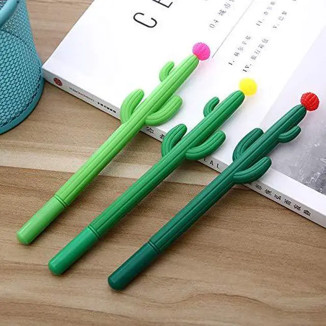 Alt view image 4 of 6 - 30-Pack Cactus Shaped Gel Pens | 0.5mm black gel ink, rollerball tip, for school, home, office
