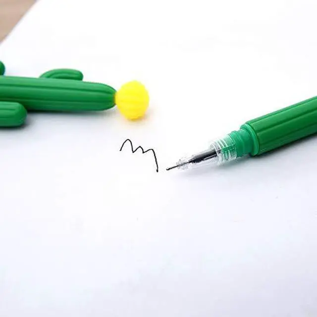 Alt view image 6 of 6 - 30-Pack Cactus Shaped Gel Pens | 0.5mm black gel ink, rollerball tip, for school, home, office
