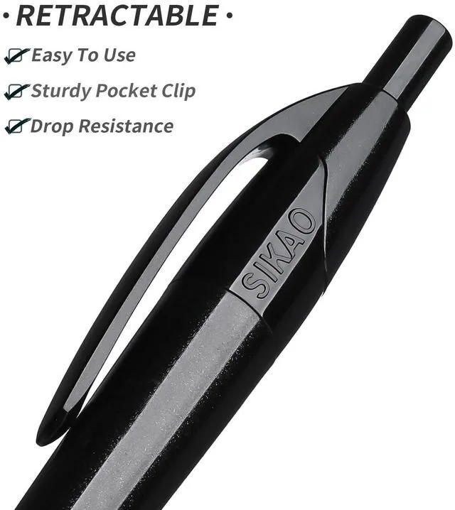 Alt view image 4 of 7 - Black Pens Bulk, 60 Pack Gripped Slimster Ballpoint Pens Black Ink 1.0mm Smooth Writing No Bleed No Skip, Click Pens with Soft Grip for Teacher Student Servers, School & Office Use