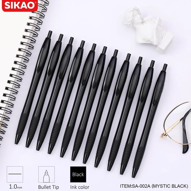 Alt view image 7 of 7 - Black Pens Bulk, 60 Pack Gripped Slimster Ballpoint Pens Black Ink 1.0mm Smooth Writing No Bleed No Skip, Click Pens with Soft Grip for Teacher Student Servers, School & Office Use