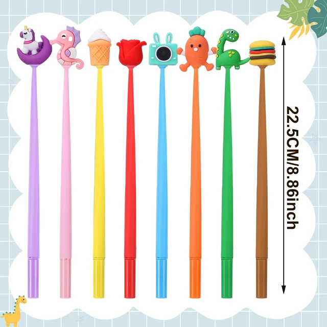 Alt view image 3 of 7 - 30 PCS Fun Pens Prize Gifts for Kids Classroom, Cute Silicone Pen Soft Grip, Assorted Cartoon Toppers, Halloween goodie bags stuffer, Student Birthday Gifts from Teacher Birthday Party Favors