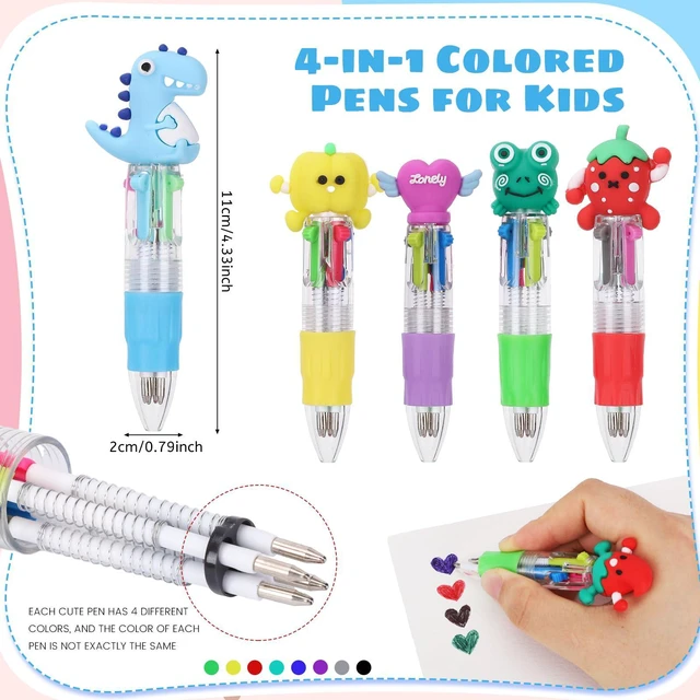 Alt view image 3 of 6 - 48 Packs Multicolor Pen in One, Halloween Goodie Bags Stuffer Fun Pens Birthday Party Favors for Kids, Prize Gifts for Classroom, Retractable Design for School Office