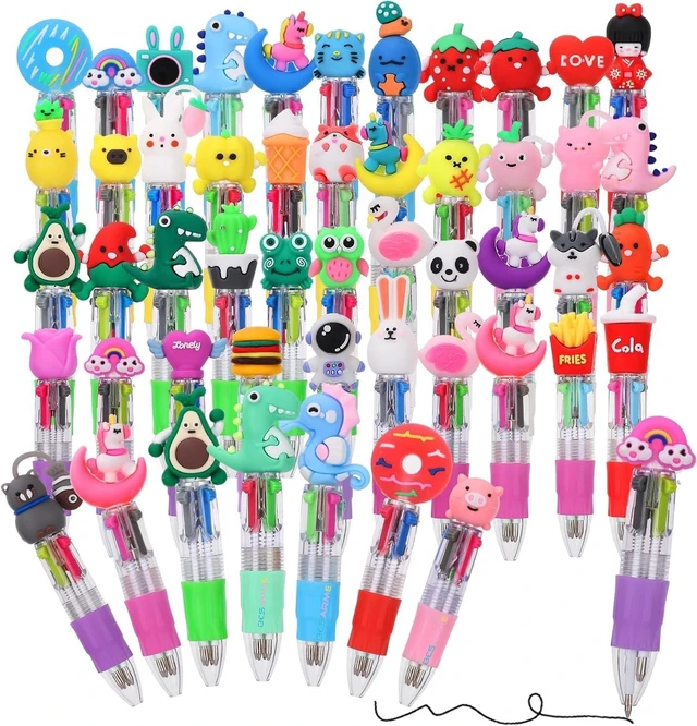 Main image of 48 Packs Multicolor Pen in One, Halloween Goodie Bags Stuffer Fun Pens Birthday Party Favors for Kids, Prize Gifts for Classroom, Retractable Design for School Office