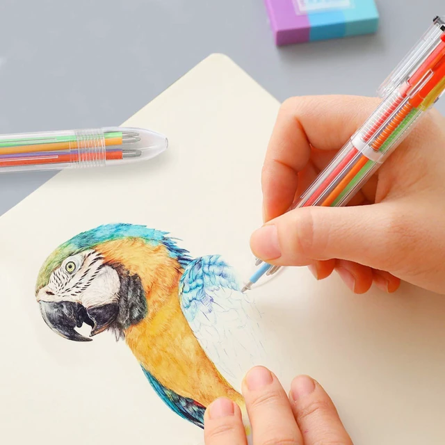 Alt view image 7 of 7 - 23 Pack 0.5mm 6-in-1 Multicolor Ballpoint Pen 6 Colors Retractable Ballpoint Pens Kids Party Favors Pen (23 Pack)