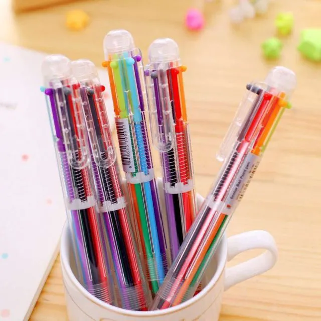 Alt view image 6 of 7 - 23 Pack 0.5mm 6-in-1 Multicolor Ballpoint Pen 6 Colors Retractable Ballpoint Pens Kids Party Favors Pen (23 Pack)