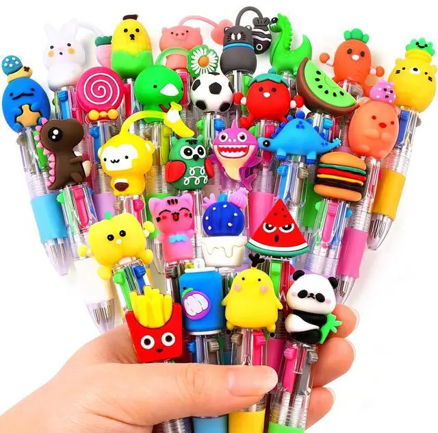 Main image of 28PCS Fun Pens Cute Multicolor Pens 4-in-1 for Party Favors Gifts Kids | Multicolor Ballpoint Pen, Mini Cartoon Animal 0.7mm Retractable Writing Pens for Party Favors School Supplies Student Rewards