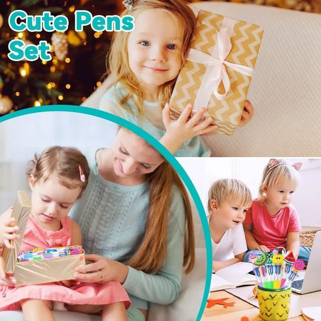 Alt view image 7 of 7 - 28PCS Fun Pens Cute Multicolor Pens 4-in-1 for Party Favors Gifts Kids | Multicolor Ballpoint Pen, Mini Cartoon Animal 0.7mm Retractable Writing Pens for Party Favors School Supplies Student Rewards