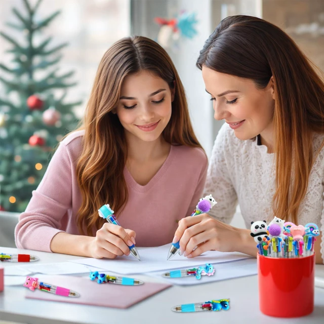 Alt view image 5 of 7 - 200 PCS Multicolor Pen Set 100 Cute Pens Bulk with 100 Pen Bags, Fun Pens for Party Favors, Christmas, Birthday, Kawaii Stationery for Student Prizes, Gifts Bulk for Friends