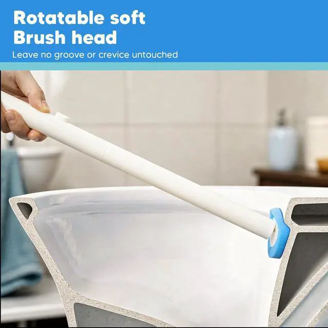 Alt view image 6 of 7 - Disposable Toilet Brush, Toilet Bowl Cleaning System with Holder & 24 Count Wand Refill, No-Mess Clean Brush Starter Kit with 1 Toilet Wand, 1 Storage Caddy, 1 Fragrant Tablet (1 + 24)