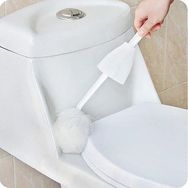 Alt view image 6 of 6 - Toilet Brushes,Toilet Bowl Mop Toilet Bowl Brush White Soft Swab Toilet Mop for Bathroom Toilet Brush Long Handle Toilet Bowl Brush Mop Toilet Scrubber Bathroom Accessorie
