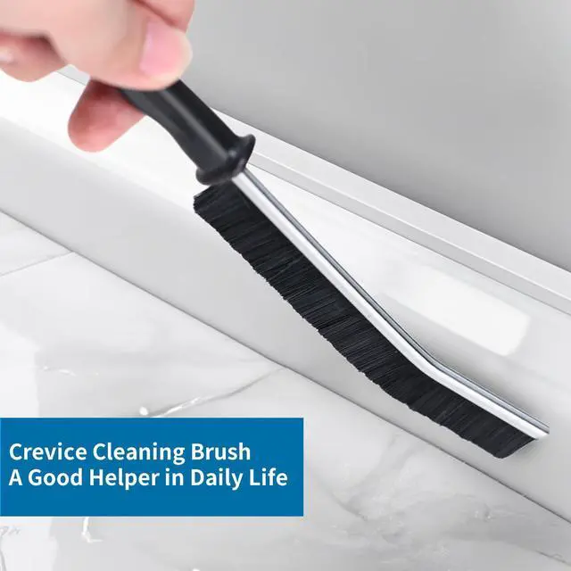 Alt view image 7 of 7 - Crevice Cleaning Brush Cleaning Tools Cleaning Supplies Grout Brush Scrub Brush Toilet Brush for Household Use for Cleaning Bathroom Kitchen 3 Pcs (Black)