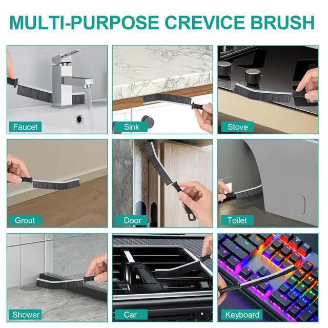 Alt view image 2 of 7 - Crevice Cleaning Brush,New Multifunctional Gap Cleaning Brush Tool,Thin Scrub Brush Hard-Bristled Gap Scrub Brush for Bathroom Kitchen Tiles Window Door Slots(5pcs)