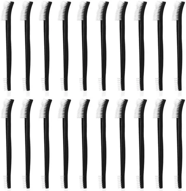 Main image of 20Pcs Double-Ended Cleaning Brushes, Plastic Small Cleaning Brush Stiff Bristles Crevice Brushes All Purpose Detailing Brush for Bathroom Kitchen Home Small Space