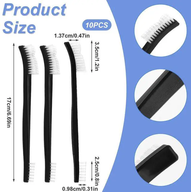 Alt view image 3 of 7 - 20Pcs Double-Ended Cleaning Brushes, Plastic Small Cleaning Brush Stiff Bristles Crevice Brushes All Purpose Detailing Brush for Bathroom Kitchen Home Small Space