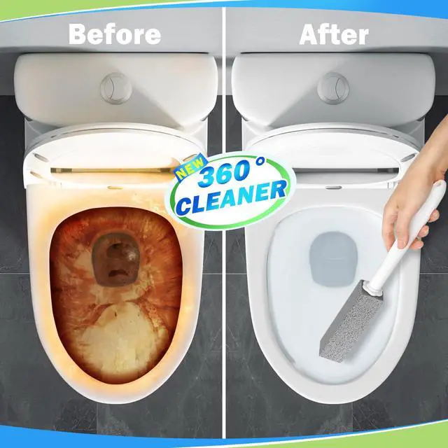 Alt view image 4 of 6 - Pumice Stone for Toilet Cleaning with Extra Long Handle, Replaceable Design, 1 Cleaning Handle, 3 Cleaning Stones Refills, Easy for Removing Stubborn Hard Water Stains Buildups