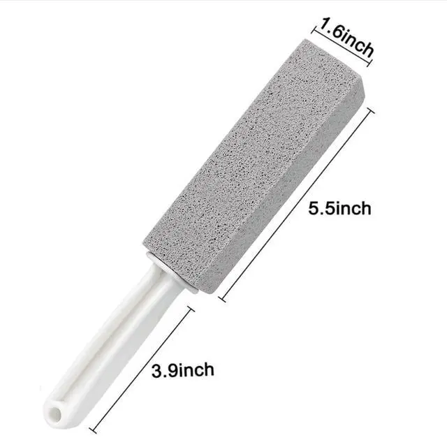 Alt view image 2 of 7 - Pumice Cleaning Stone, 2 Pack Toilet Bowl Cleaner Toilet Brush, Gray | Non-Slip Long Plastic Handle, for Kitchen, Bath, Pool, Household Cleaning