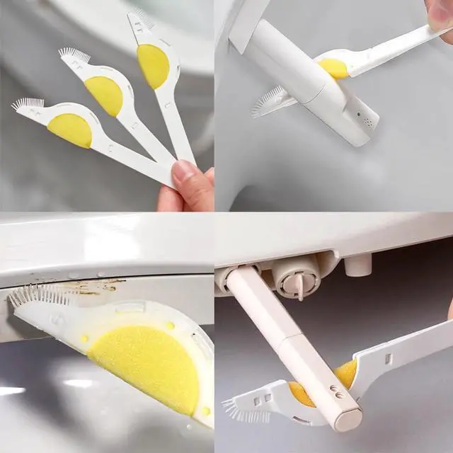 Alt view image 3 of 7 - 6 Pack Bidet Sprayer Cleaning Brush with Sponge Scrubber Bristles Smart Toilet Spraying Nozzle Brushes for Bidet Attachment Smart Bidet Toilet Seat Electronic Bidets Warm Water Air Dryer Tube