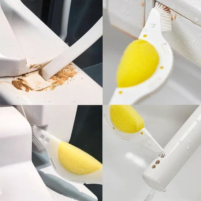 Alt view image 4 of 7 - 6 Pack Bidet Sprayer Cleaning Brush with Sponge Scrubber Bristles Smart Toilet Spraying Nozzle Brushes for Bidet Attachment Smart Bidet Toilet Seat Electronic Bidets Warm Water Air Dryer Tube
