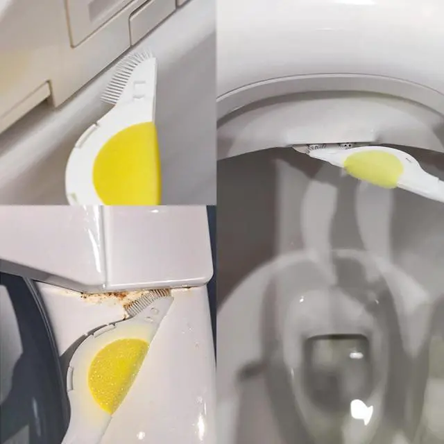 Alt view image 5 of 7 - 6 Pack Bidet Sprayer Cleaning Brush with Sponge Scrubber Bristles Smart Toilet Spraying Nozzle Brushes for Bidet Attachment Smart Bidet Toilet Seat Electronic Bidets Warm Water Air Dryer Tube